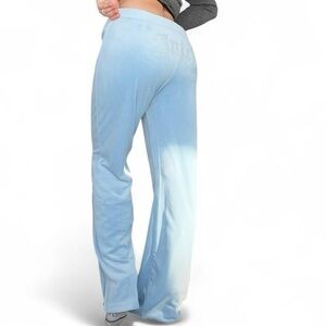 Juicy Couture Low Rise WIDE LEG ++ LOGO RHINESTONE Y2K velour pants size large